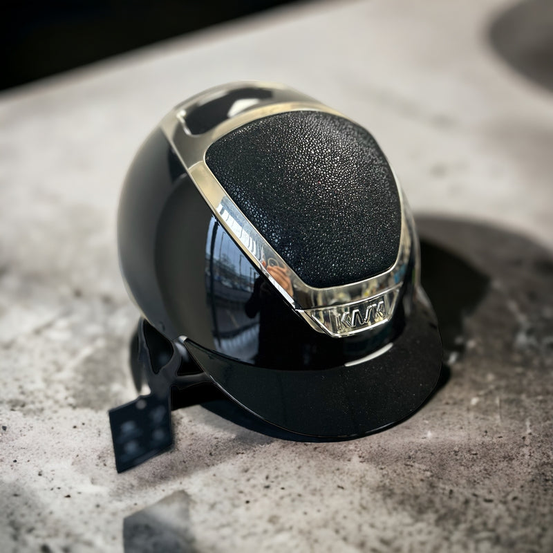 Kask Helmet, Black Shine with stunning sparkly black leather