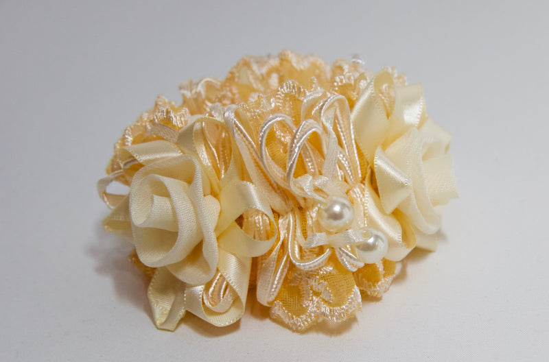 Lace Floral Pearl Scrunchie