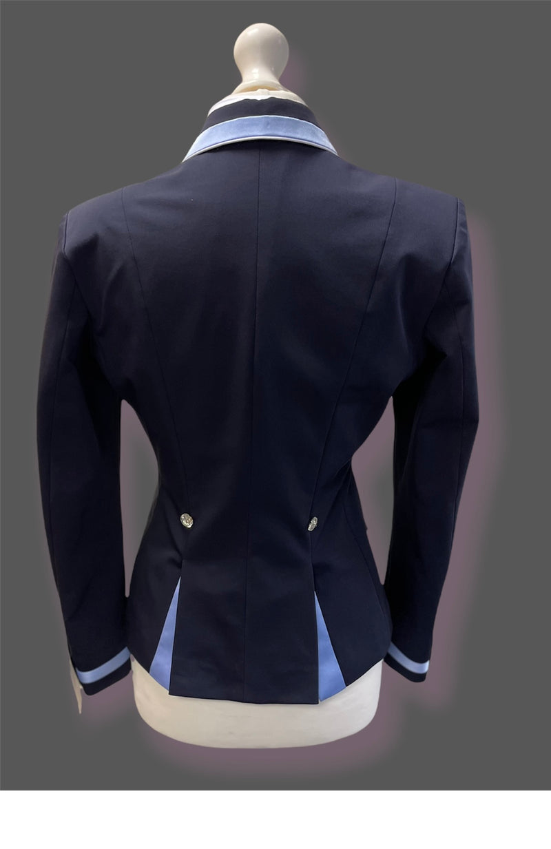 Ladies Gina Cutaway Short Jacket, Navy & Sky Blue
