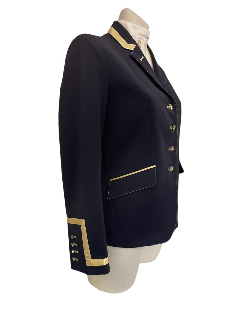 Ladies Charlotte Short Jacket, Navy & Neo Gold