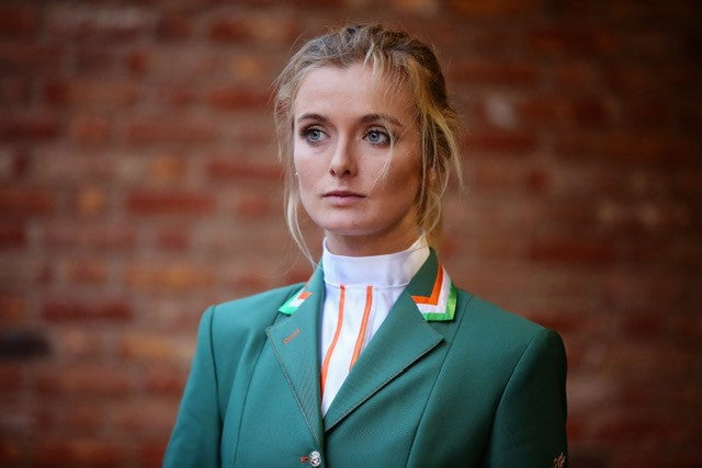 Ladies Charlotte Short Jacket, Green & Tri Collar, UK Size 8L