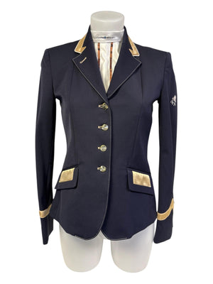 Sale Ladies Charlotte Short Jacket Navy & Neo Gold Contrast