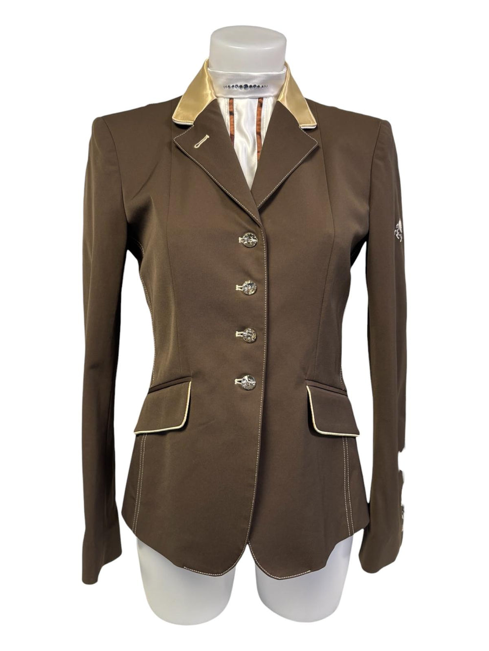 Sale Ladies Charlotte Short Jacket FC Brown & Neo Gold Contrast