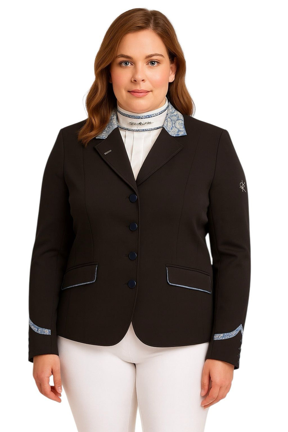 Sale Ladies Charlotte Short Jacket Black & New Blue LP Contrast size UK22 SPL