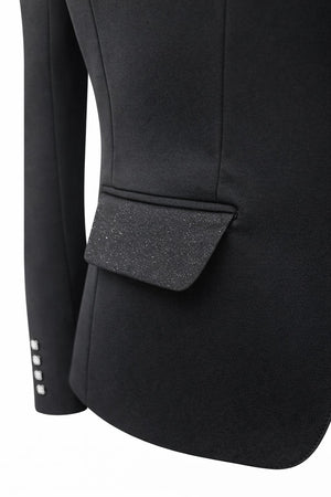 SALE Ladies Short Jacket, Charlotte, Black with clear crystals UK size 11 L
