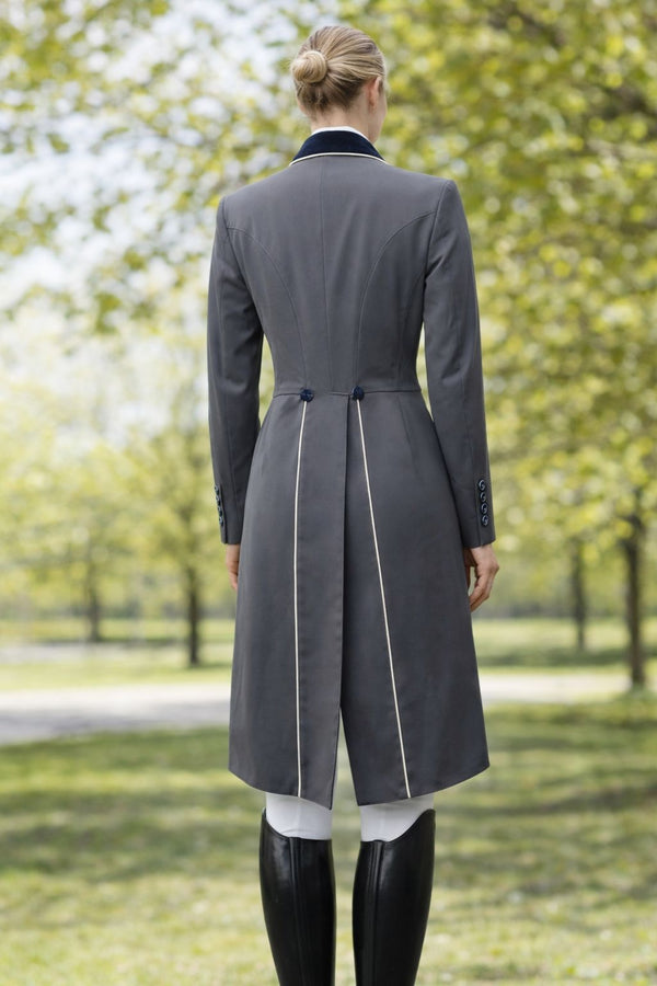 SALE Ladies Isabell Dressage Tailcoat, Slate grey and navy contrast size 14SPL