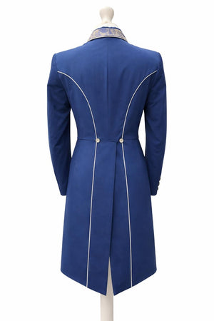 Ladies Isabell Dressage Tailcoat, Classic Blue & Silver Blue  Paisley Detailing