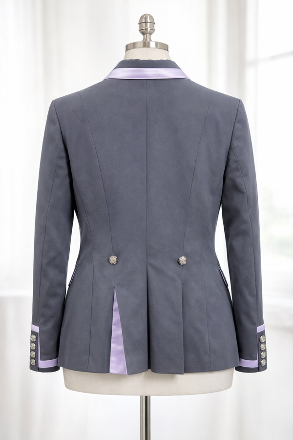 SALE - Ladies Charlotte Short Jacket, Slate Grey with lilac contrast UK Size 18 SPL