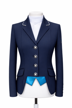 Ladies Gina Cutaway Short Jacket, Navy with Turquoise interchangeable points - RTW