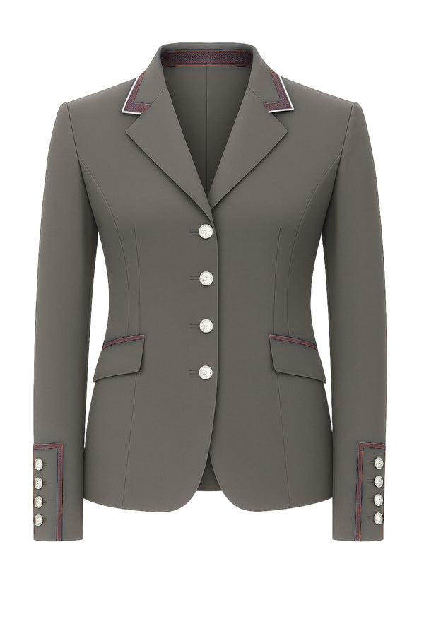 Charlotte Short Jacket, Grey & Rose Pink