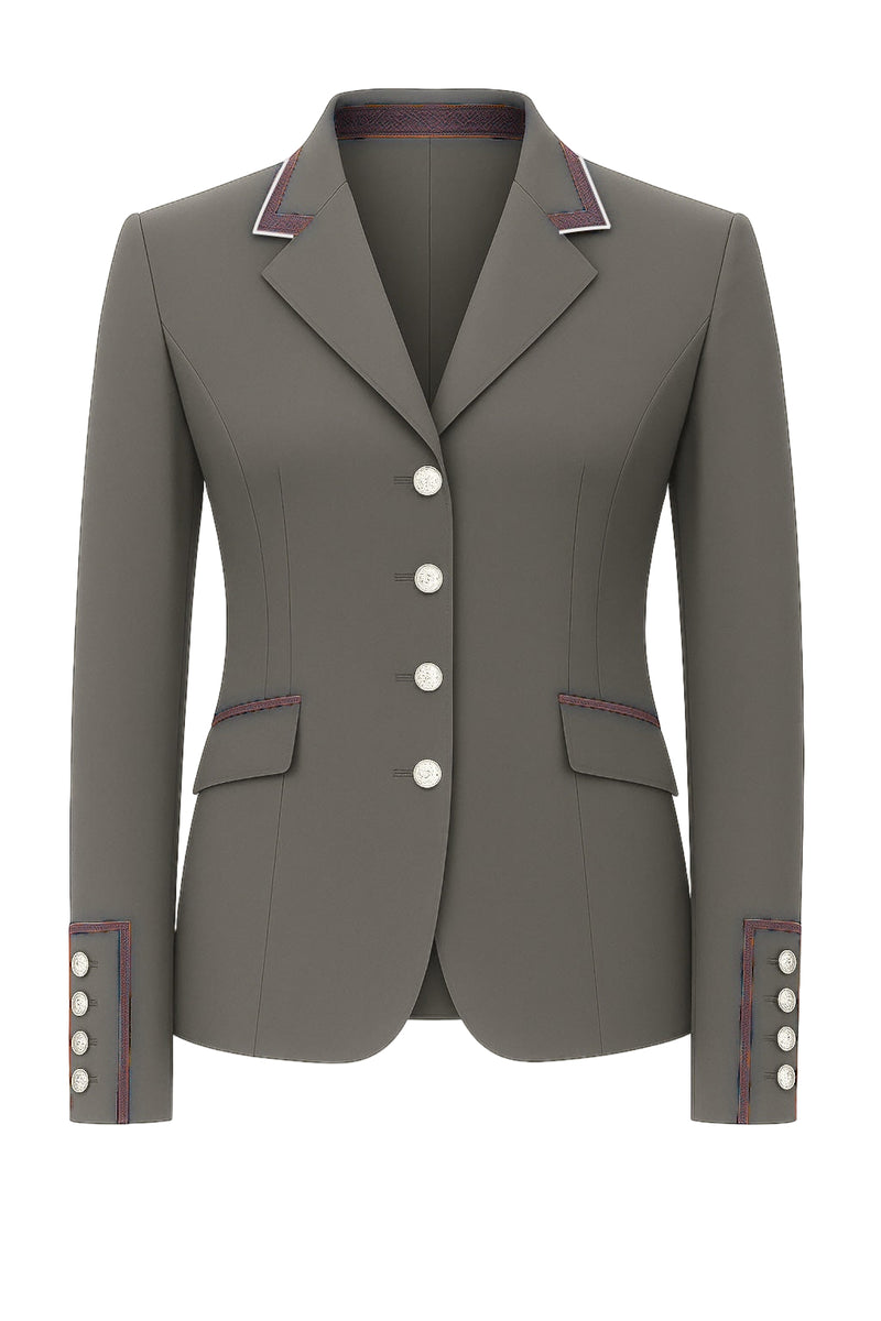 Charlotte Short Jacket, Grey & Rose Pink