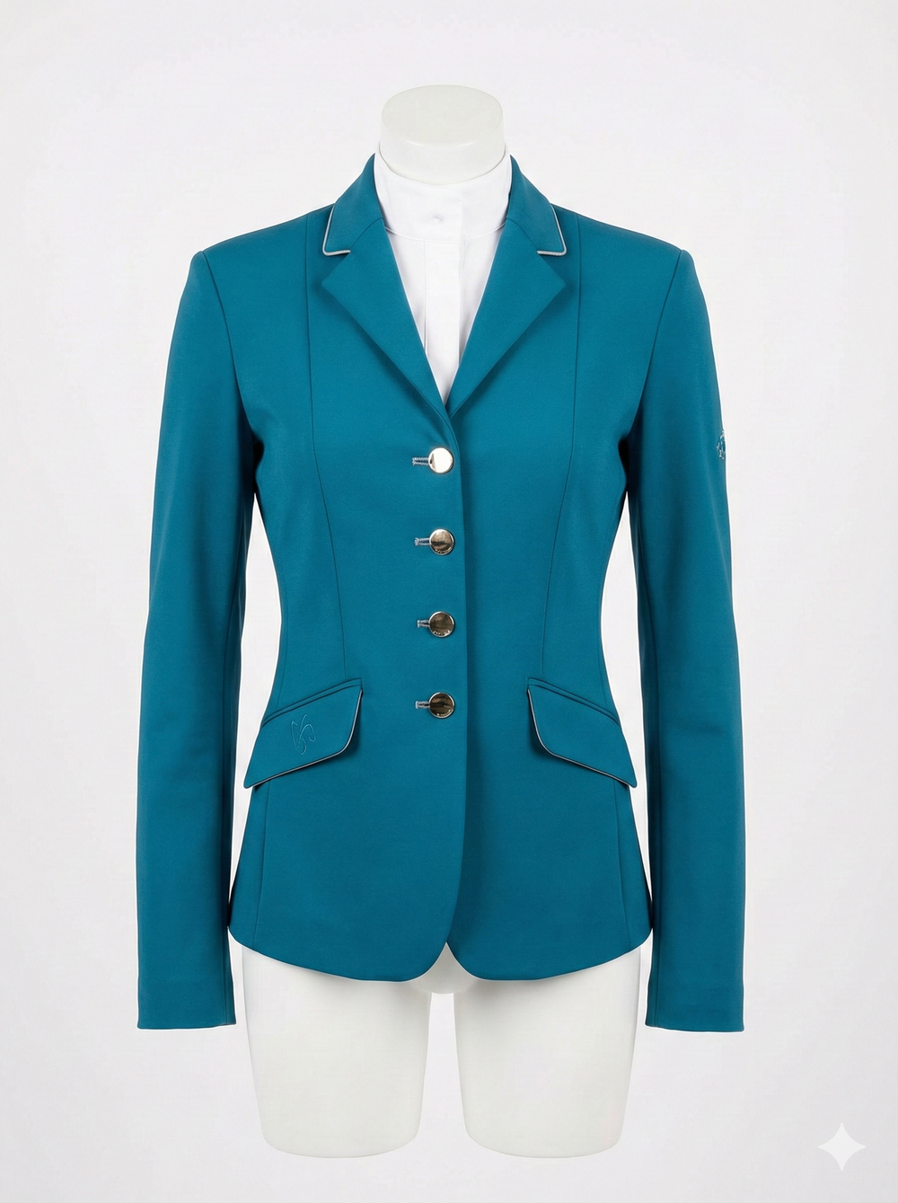 Ladies Charlotte Short Jacket - Teal and Silver