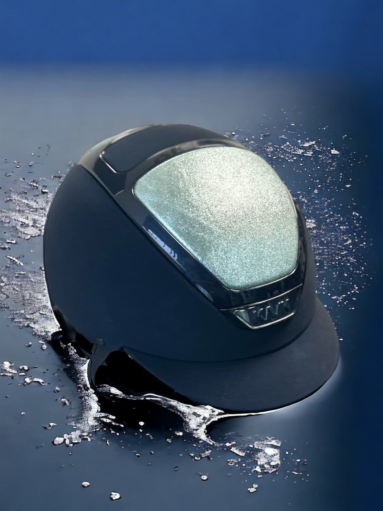 Sale Kask Helmet, navy matt shell with pale blue leather