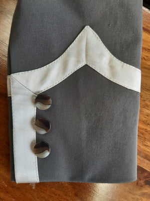 Ladies Catherine Short Tailcoat, Pebble and Champagne Tri Collar