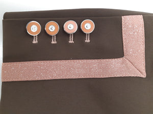 Ladies Catherine Short Tailcoat, Chocolate & Rose Gold Dazzle