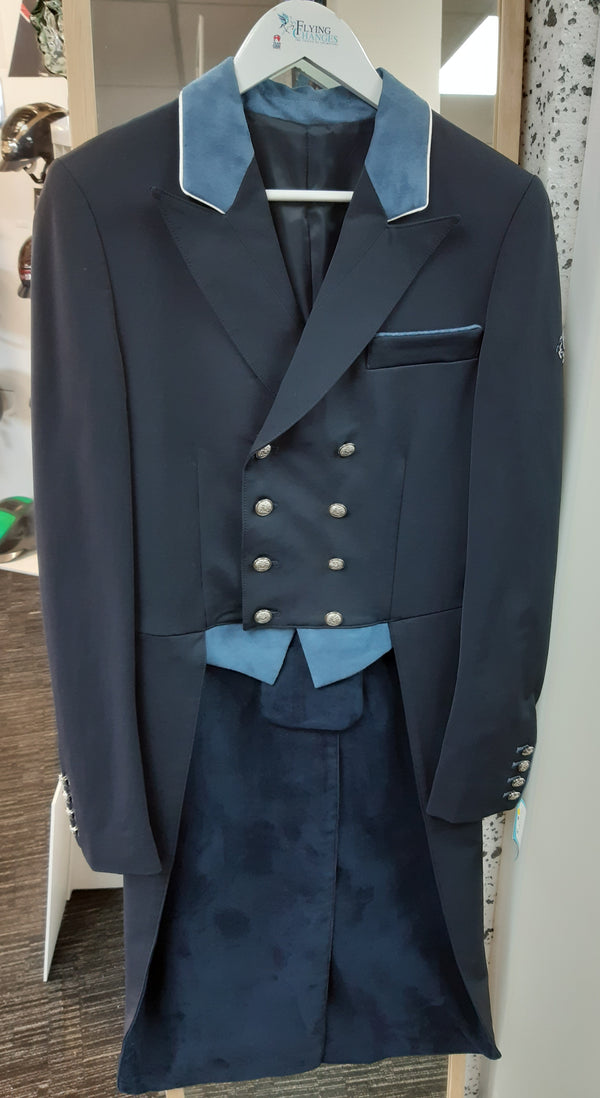 SALE - Men's Carl Dressage Tailcoat, Navy & Denim Suede - 32" SPL