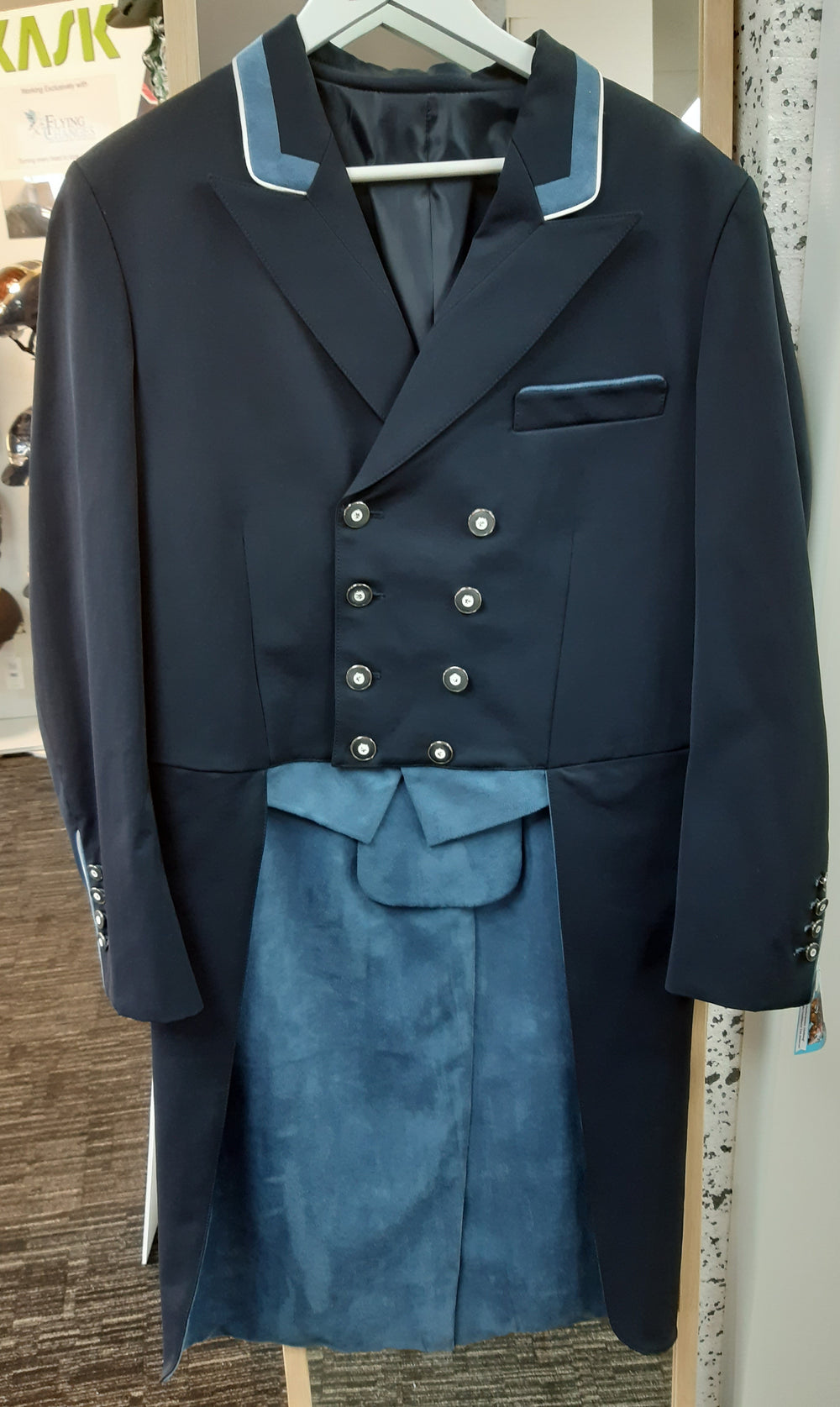 Men's Carl Dressage Tailcoat, Navy & Denim Suede