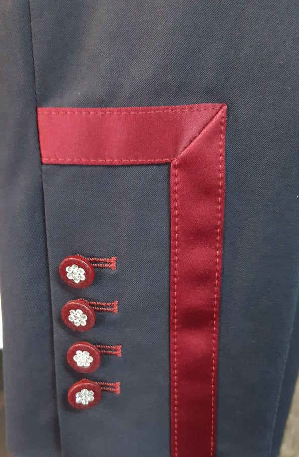 Ladies Isabell Dressage Tailcoat, Navy & Claret - RTW