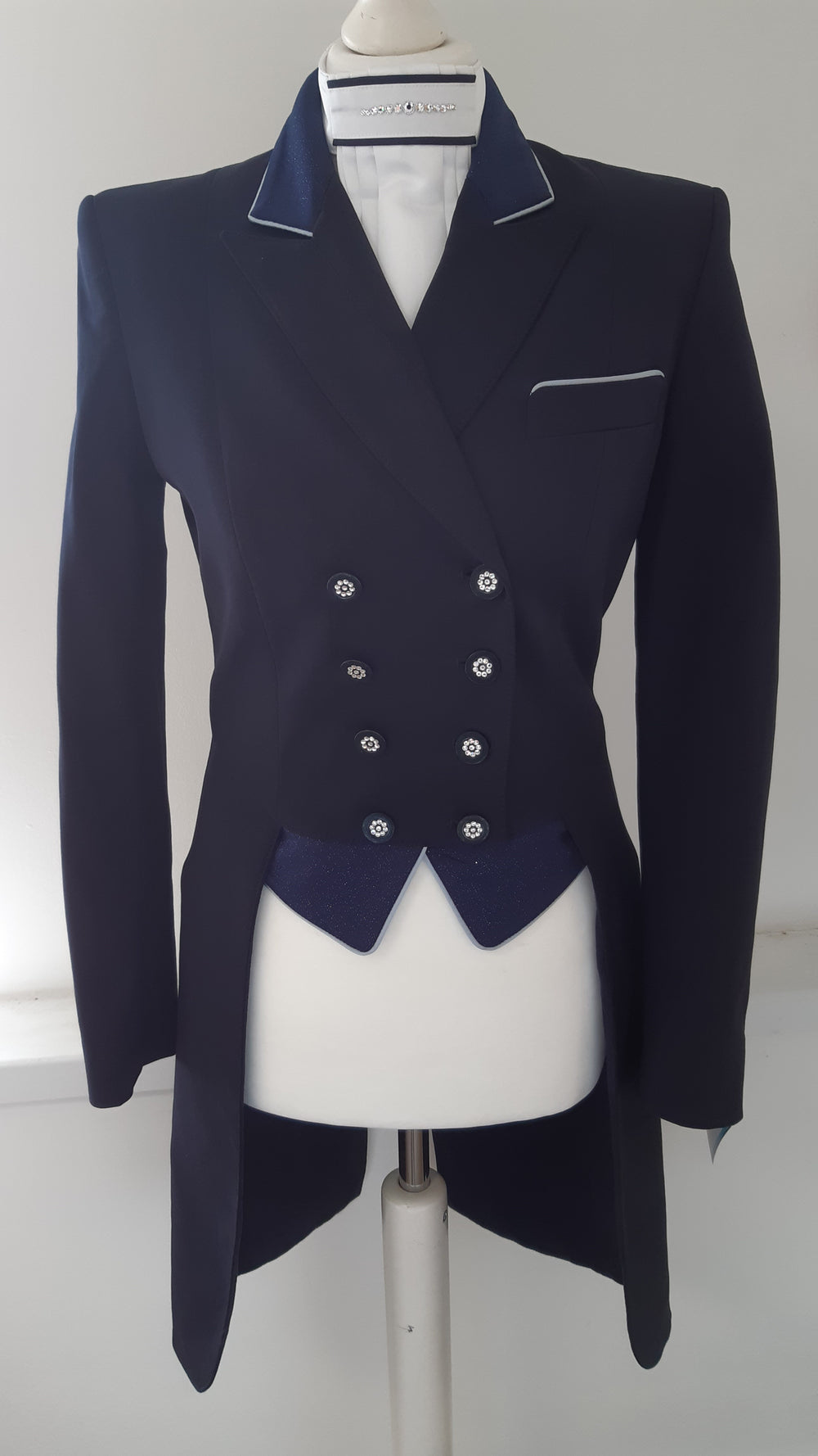 Ladies Isabell Dressage Tailcoat, Navy & Navy Dazzle - RTW