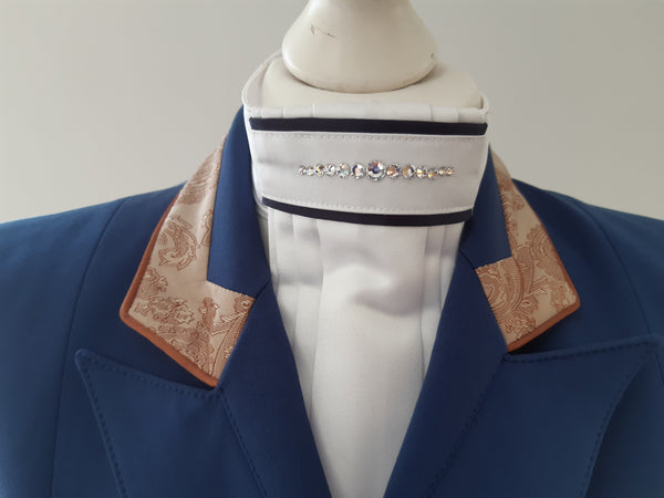 Ladies Isabell Dressage Tailcoat, Classic Blue and Beige Paisley