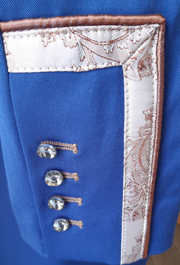 Ladies Isabell Dressage Tailcoat, Classic Blue and Beige Paisley