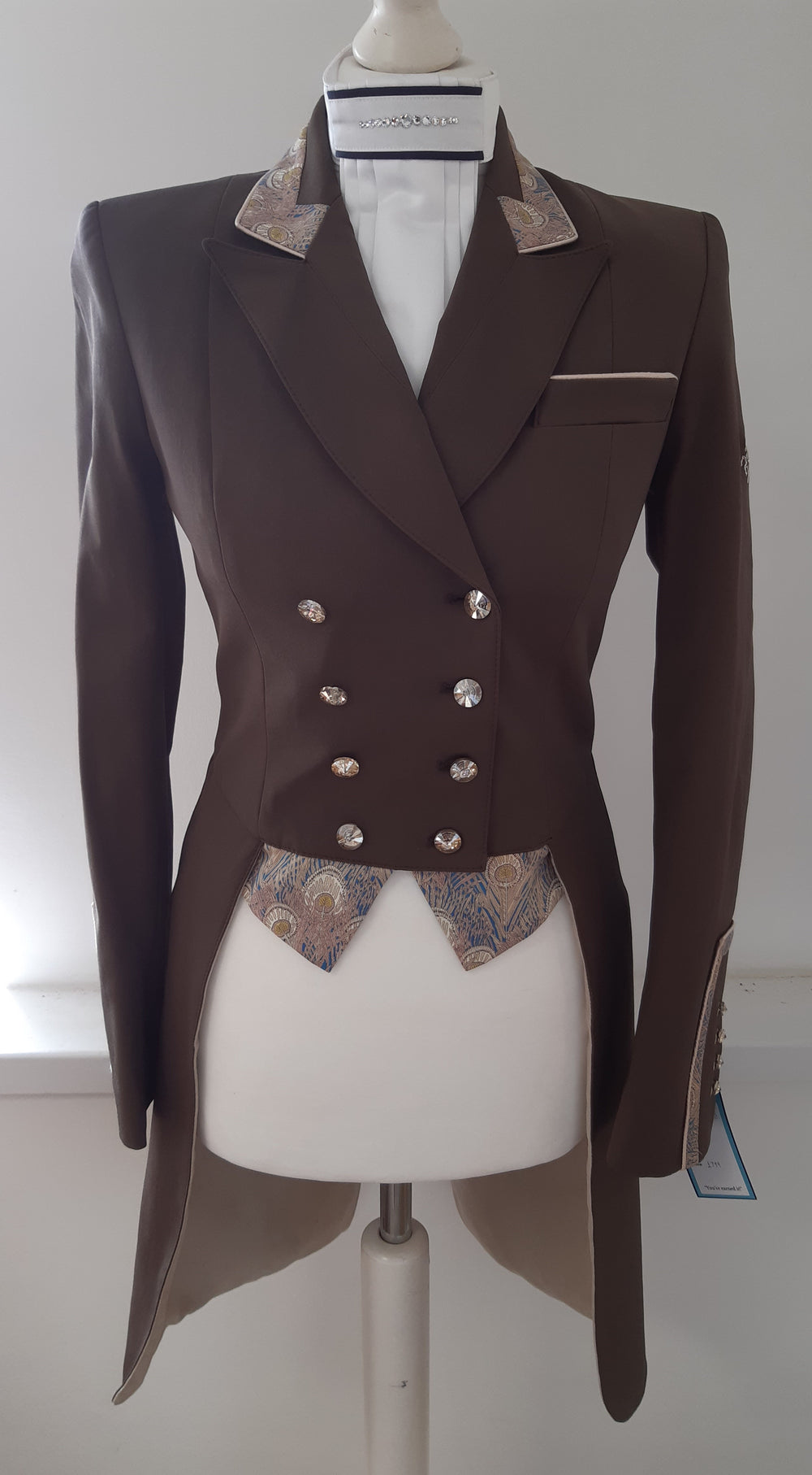 Ladies Isabell Dressage Tailcoat, Chocolate and Liberty peacock - RTW