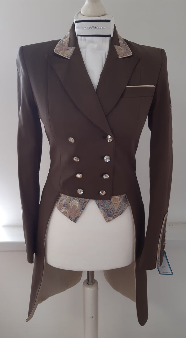 Ladies Isabell Dressage Tailcoat, Chocolate and Liberty peacock