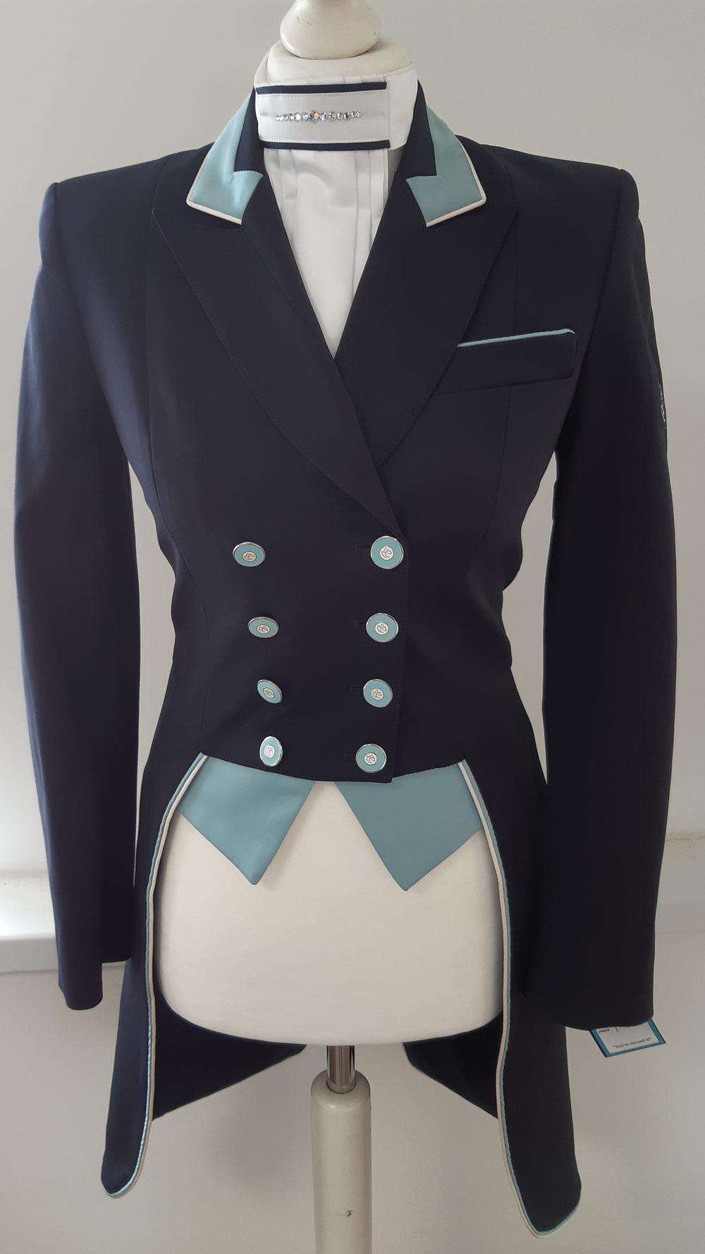 Ladies Isabell Dressage Tailcoat, Navy & Javan - Interchangeable Points - RTW