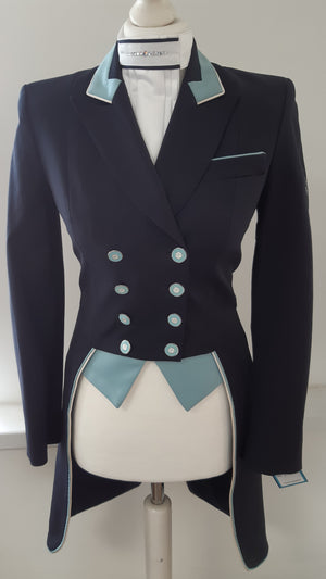 Ladies Isabell Dressage Tailcoat, Navy & Javan - Interchangeable Points