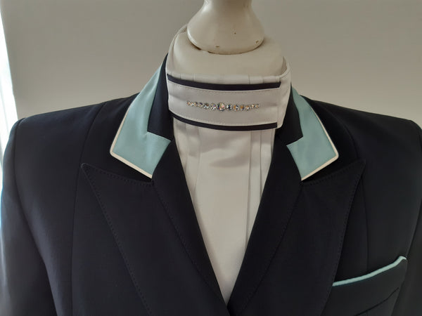 Ladies Isabell Dressage Tailcoat, Navy & Javan - Interchangeable Points