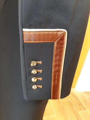 Ladies Isabell Dressage Tailcoat, Navy & Copper Tri Collar - RTW
