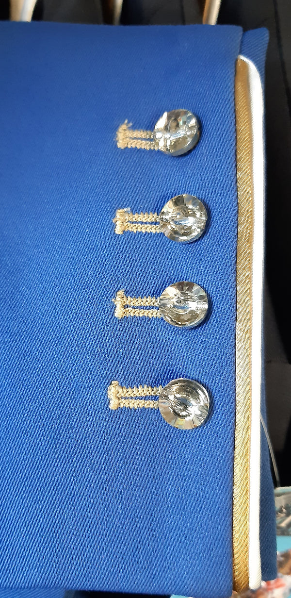 Ladies Charlotte Short Jacket, Classic Blue & New Gold - RTW