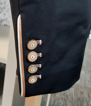 Ladies Catherine Short Tailcoat, Black & Rose Gold