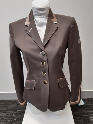 Ladies Charlotte Short Jacket, Pebble & Coffee - RTW