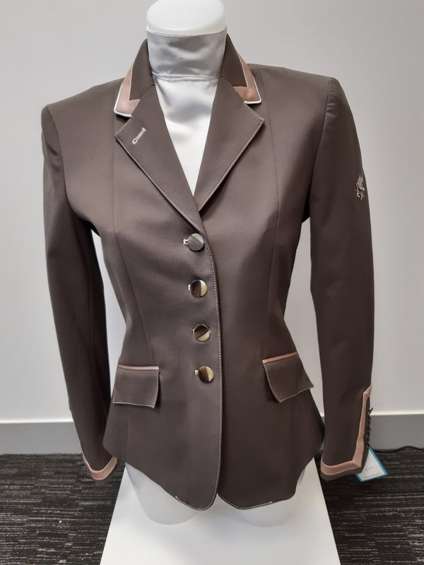 Ladies Charlotte Short Jacket, Pebble & Coffee - RTW