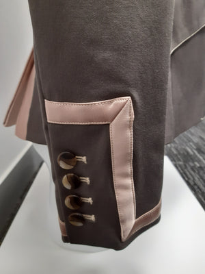 Ladies Charlotte Short Jacket, Pebble & Coffee - RTW
