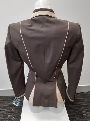 Ladies Charlotte Short Jacket, Pebble & Coffee - RTW