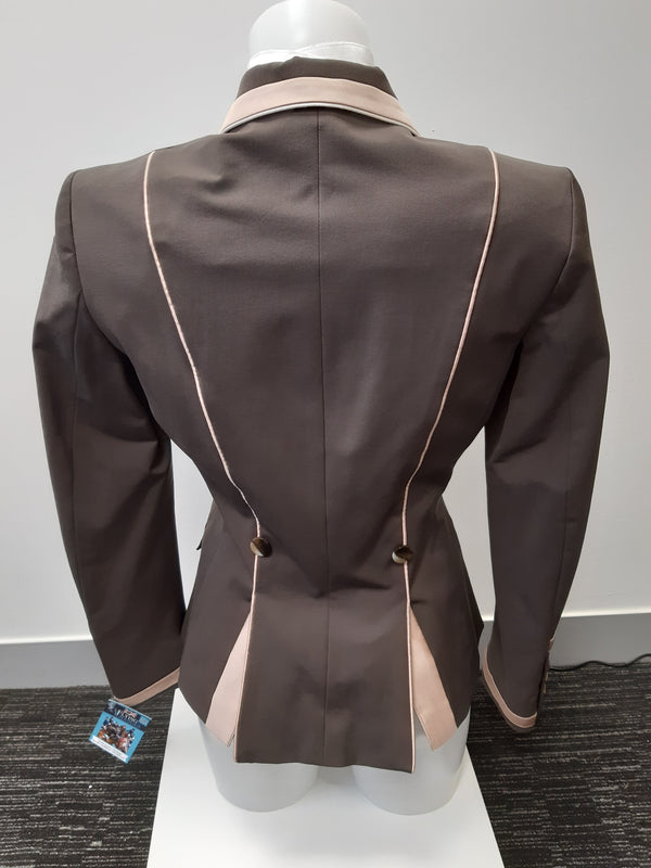Ladies Charlotte Short Jacket, Pebble & Coffee - RTW