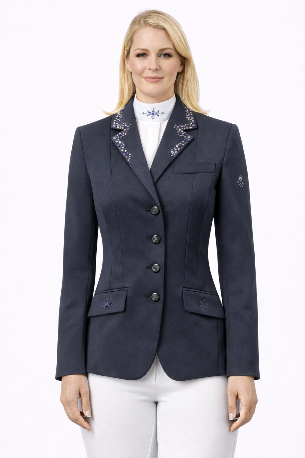 SALE - Ladies Charlotte Short Jacket with Crystal Lapels