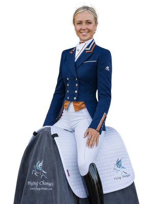 Ladies Catherine Short Tailcoat, Navy, Copper and Champagne Tri