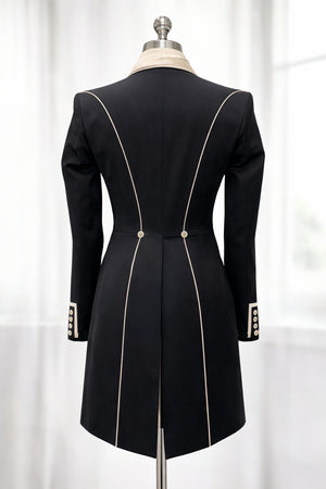 Sale Ladies Isabell Dressage Tailcoat, Black with champagne contrast size UK10