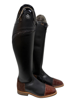 König Black wool lined winter Dressage Boot size UK 5