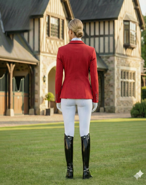 Ladies Charlotte Short Jacket, Classic Red & Navy