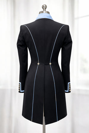SALE - Ladies Isabell Dressage Tailcoat, Navy with Sky blue contrast, UK Size 12 SPL