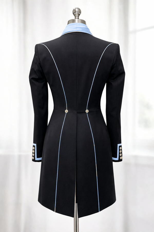 SALE - Ladies Isabell Dressage Tailcoat, Navy with Sky blue contrast, UK Size 12 SPL