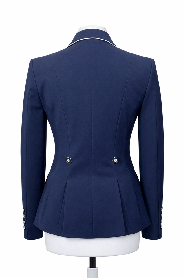 Ladies Gina Cutaway Short Jacket, Navy with Turquoise interchangeable points - RTW