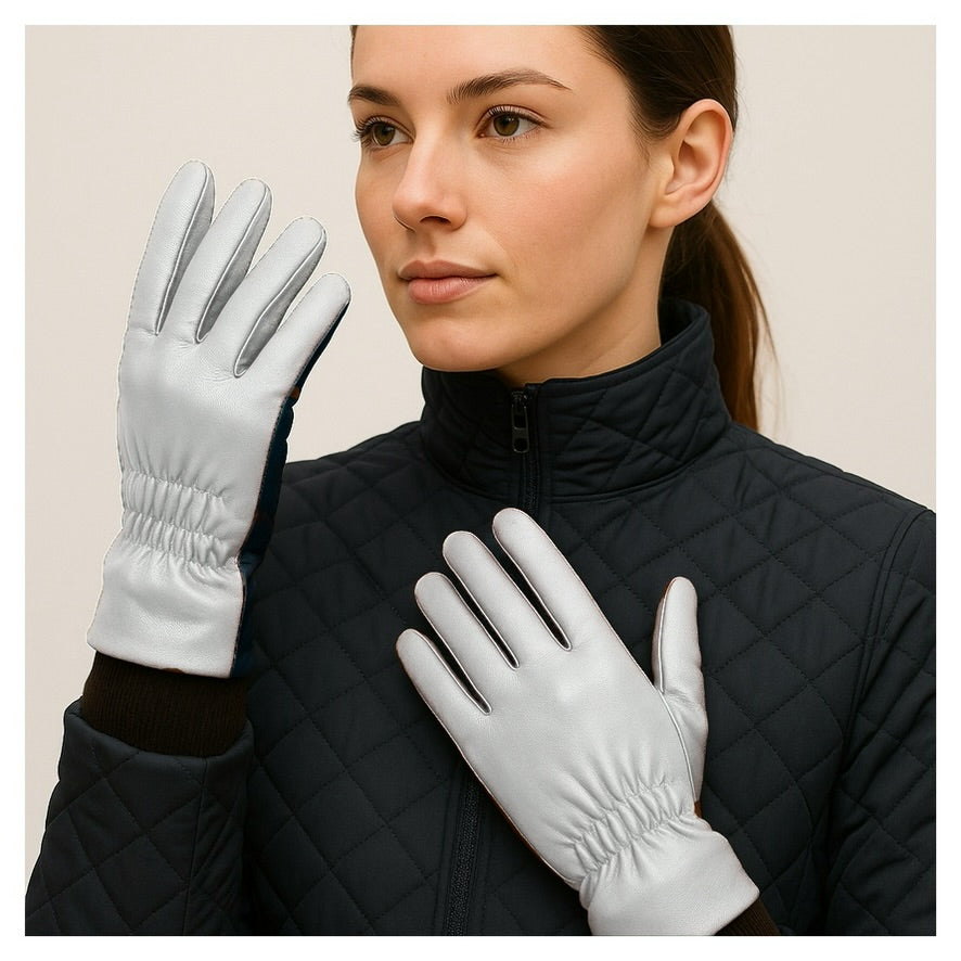 Winter Cashmere lined White Gloves