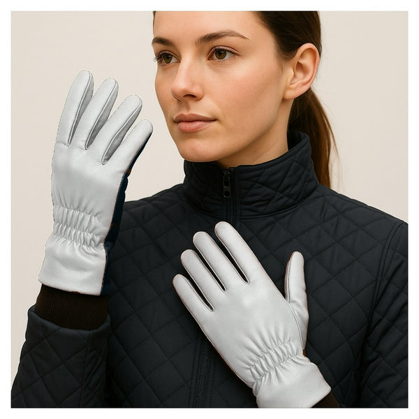 Winter Cashmere lined White Gloves