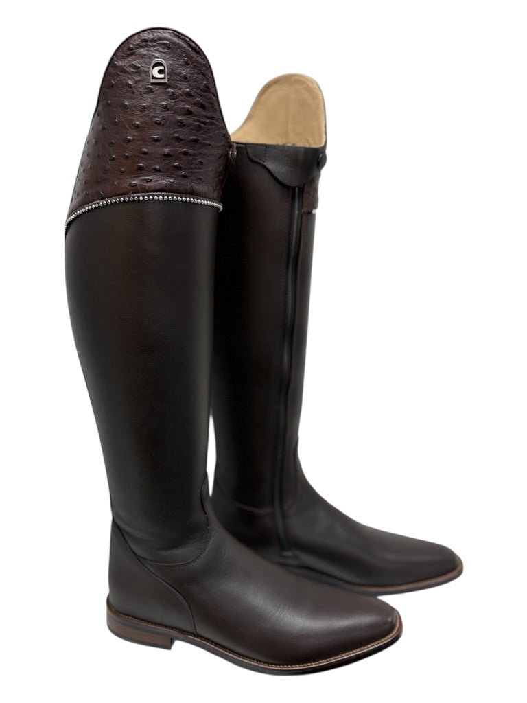 Cavallo Brown Boot with Ostrich detailing size UK 6.5