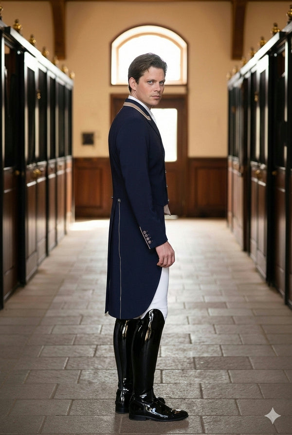 Men's Carl Dressage Tailcoat, Navy & Taupe